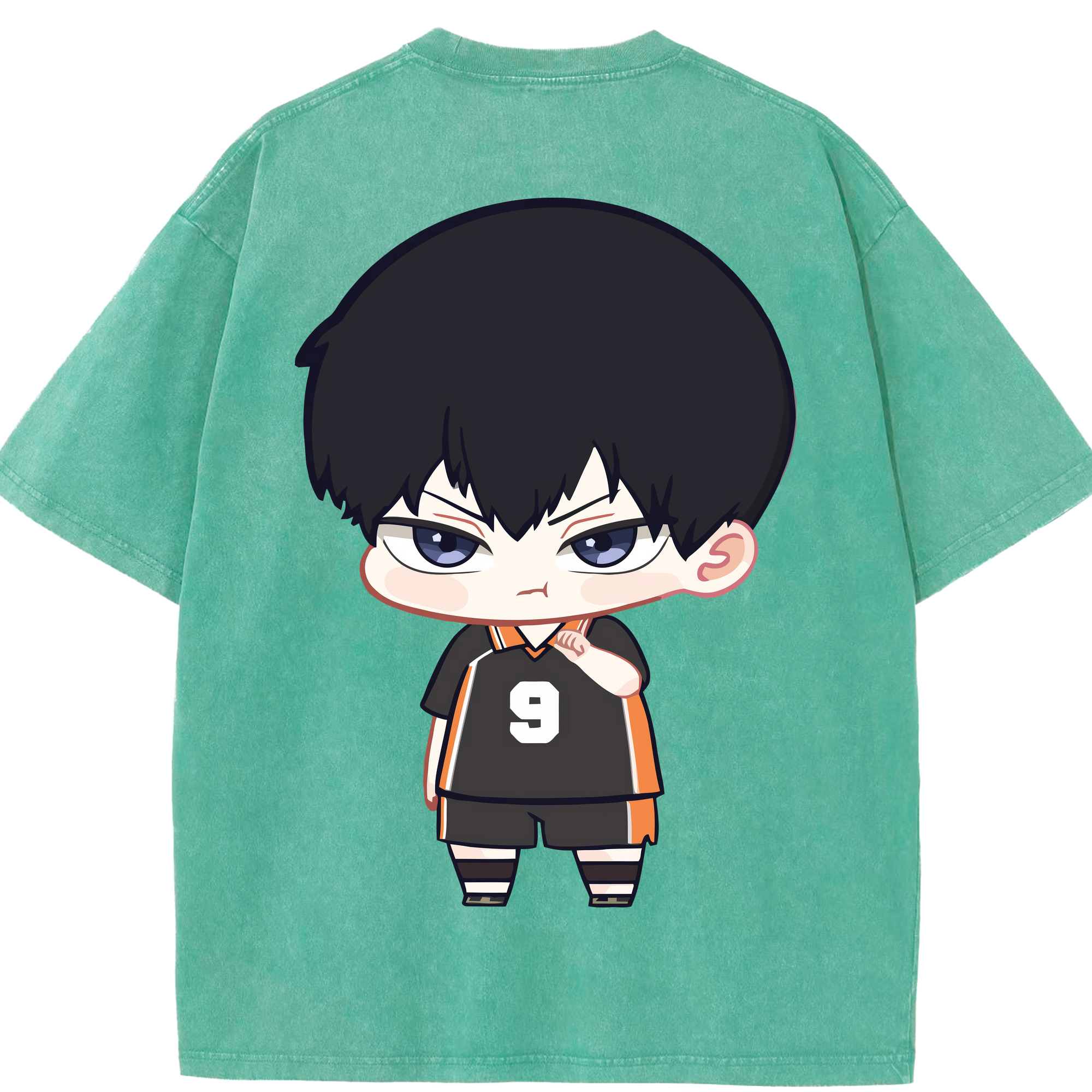 （画像用） ハイキュー!! Haikyu!! 綿100% ヴィンテージ風 半袖Tシャツ（背面プリント）